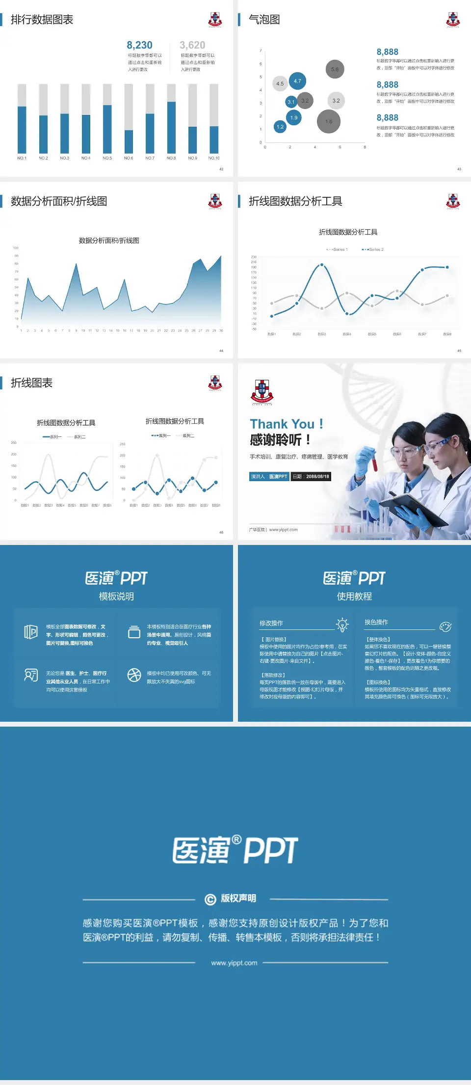 广华医院科研成果展示PPT模板4:3格式幻灯片预览图6