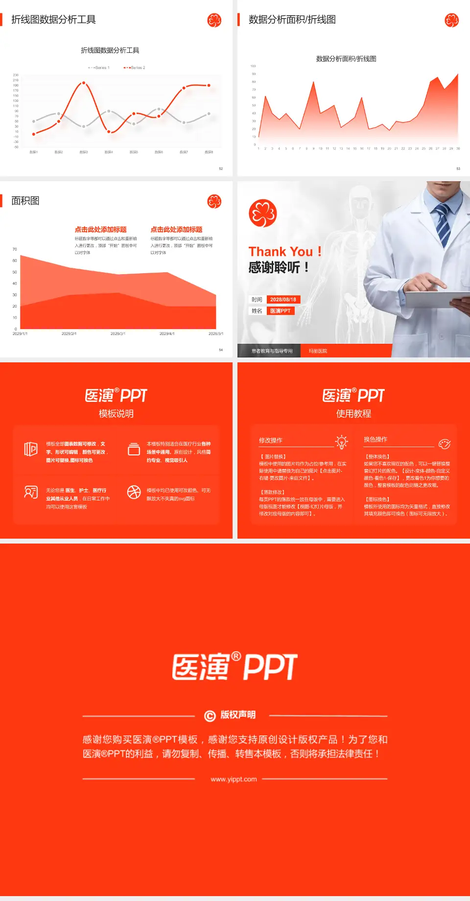玛丽医院患者教育与指导PPT模板4:3格式幻灯片预览图7