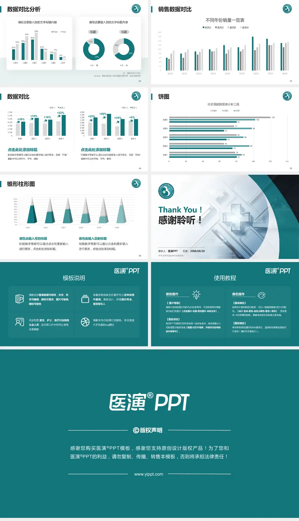 伊犁哈萨克自治州友谊医院医疗行业比赛专用PPT模板16:9格式幻灯片预览图7