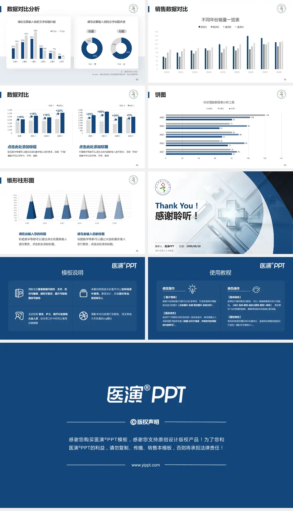 西宁市第三人民医院医疗行业比赛专用PPT模板16:9格式幻灯片预览图7