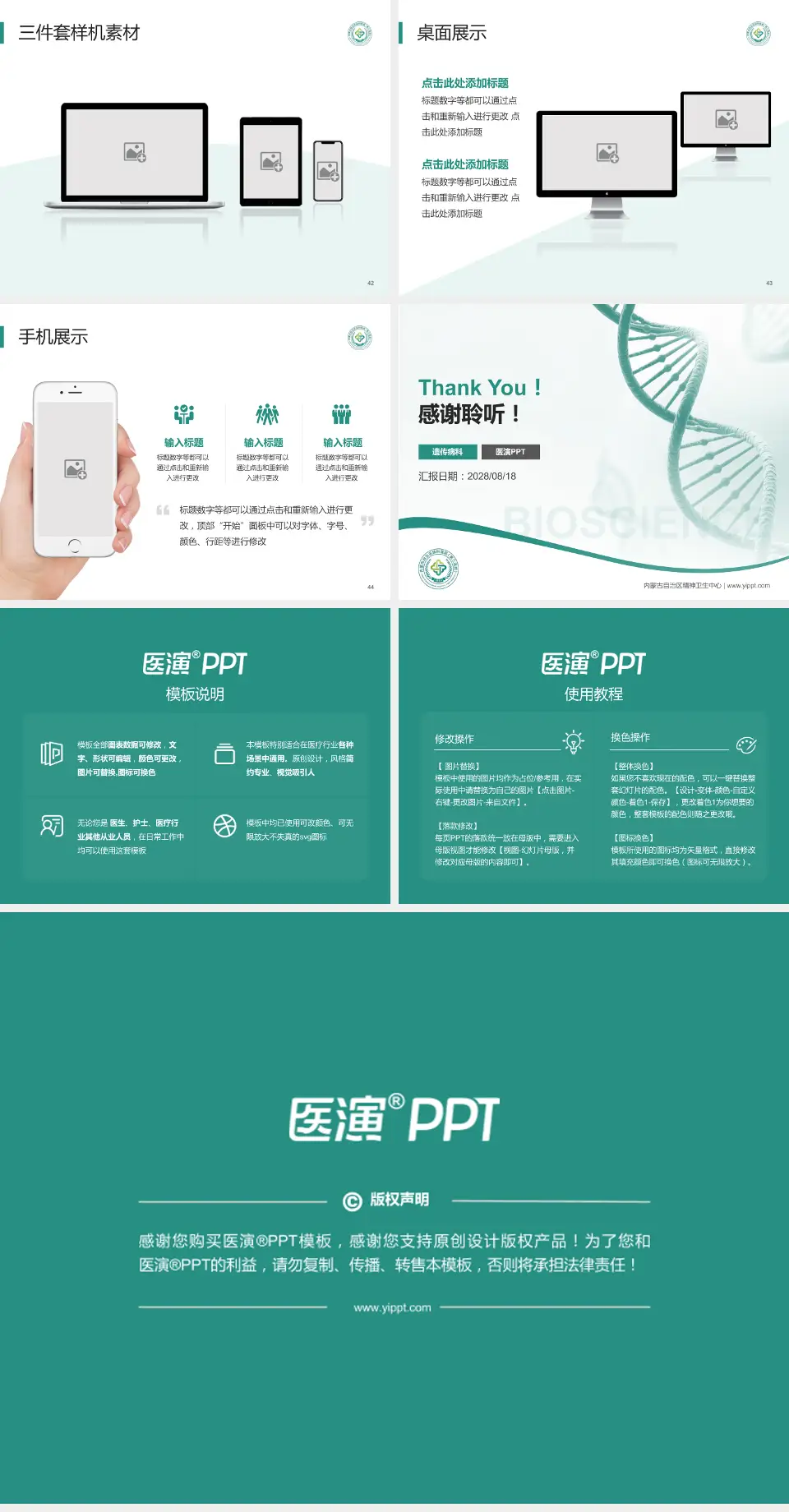 内蒙古自治区精神卫生中心项目申请与汇报PPT模板4:3格式幻灯片预览图6