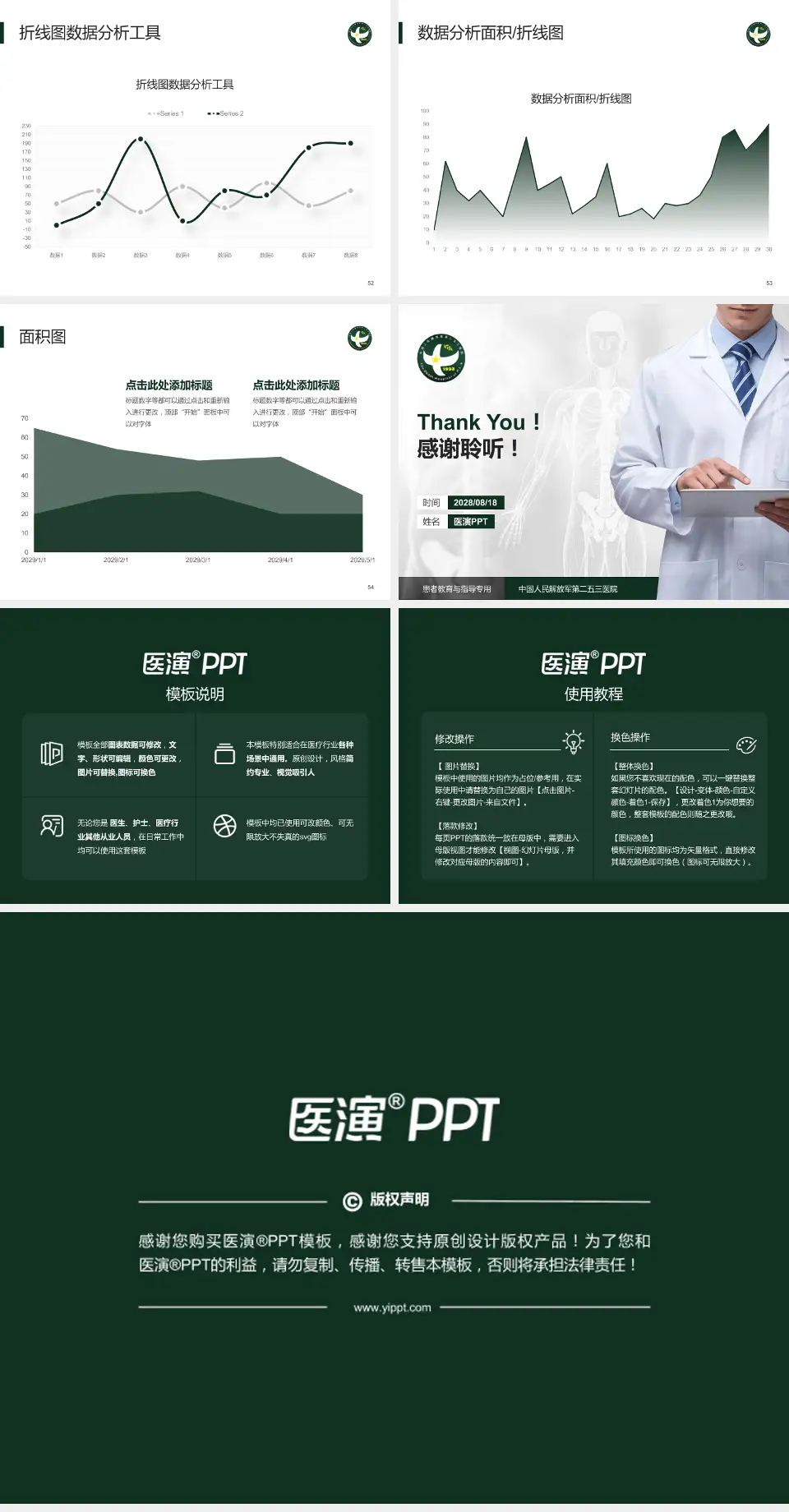 中国人民解放军第二五三医院患者教育与指导PPT模板4:3格式幻灯片预览图7