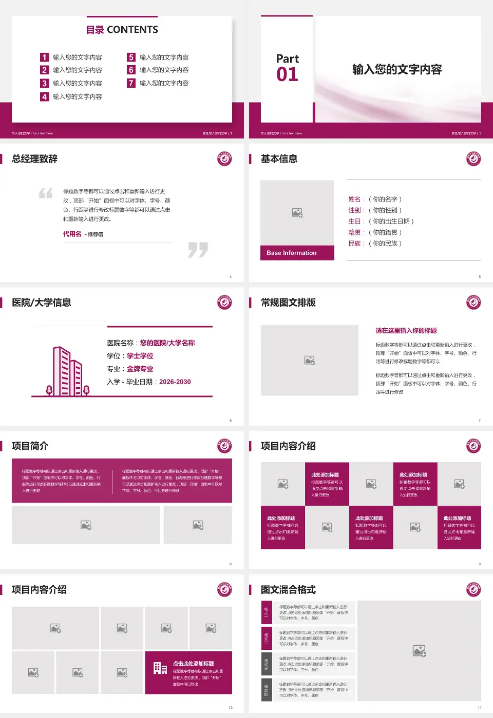 赣州市妇幼保健院个人求职应聘简历PPT模板16:9格式幻灯片预览图2