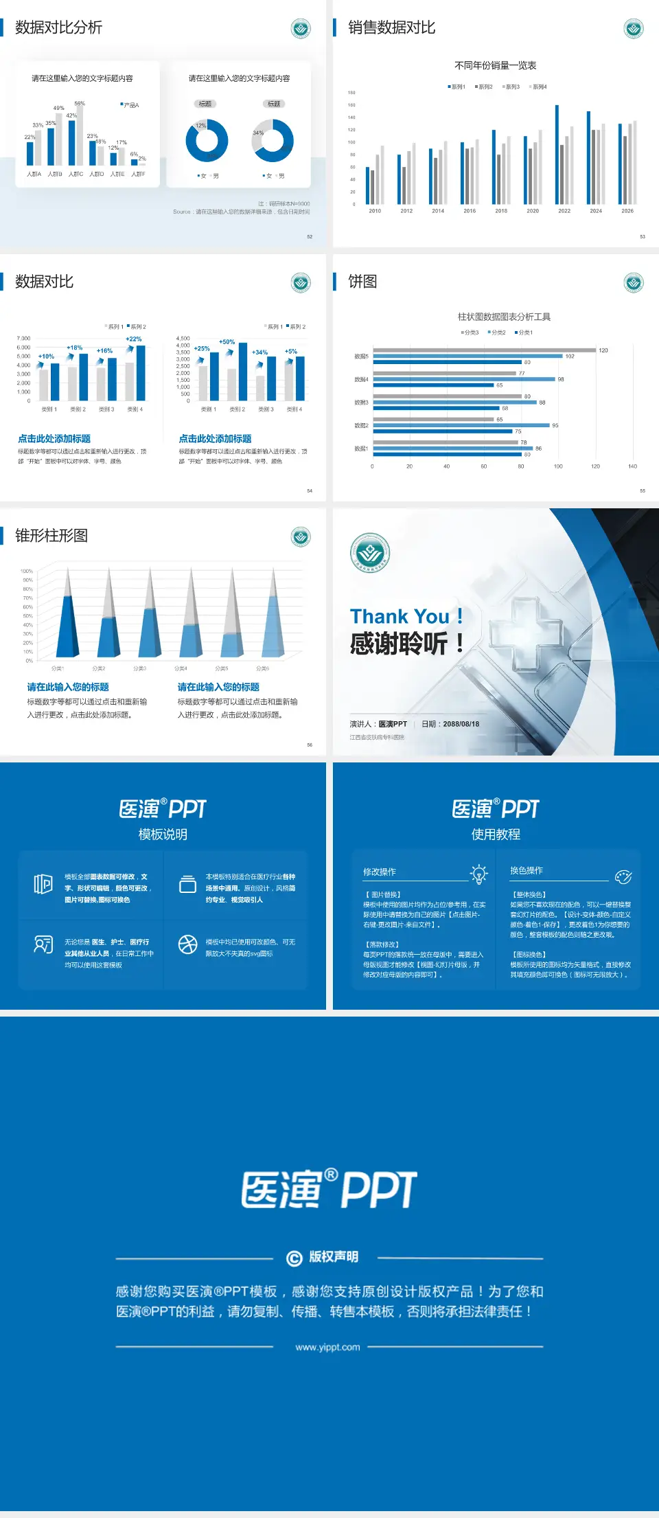 江西省皮肤病专科医院医疗行业比赛专用PPT模板4:3格式幻灯片预览图7