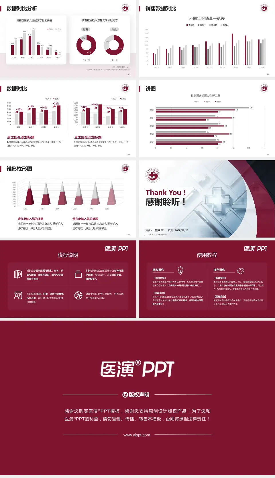 江西中医药大学附属医院医疗行业比赛专用PPT模板16:9格式幻灯片预览图7