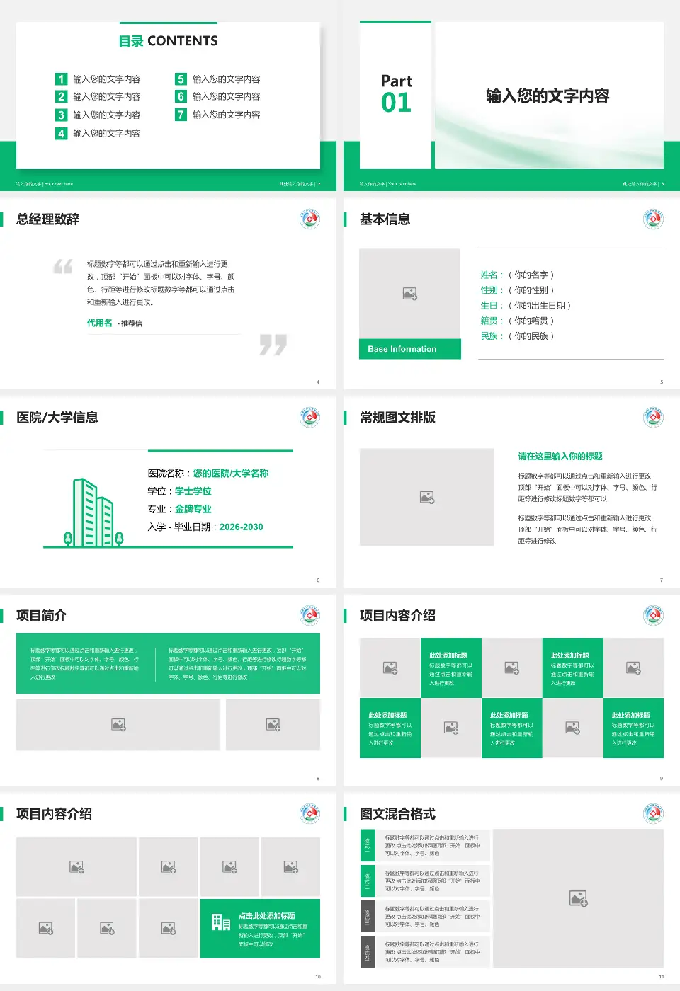 乌海市蒙中医院个人求职应聘简历PPT模板16:9格式幻灯片预览图2