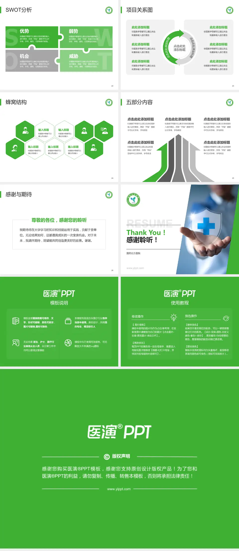 国药北方医院个人求职应聘简历PPT模板4:3格式幻灯片预览图4