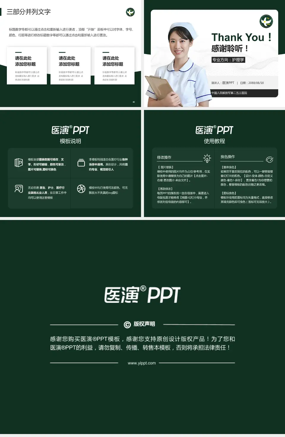 中国人民解放军第二五三医院护理专业职业生涯规划PPT模板4:3格式幻灯片预览图6