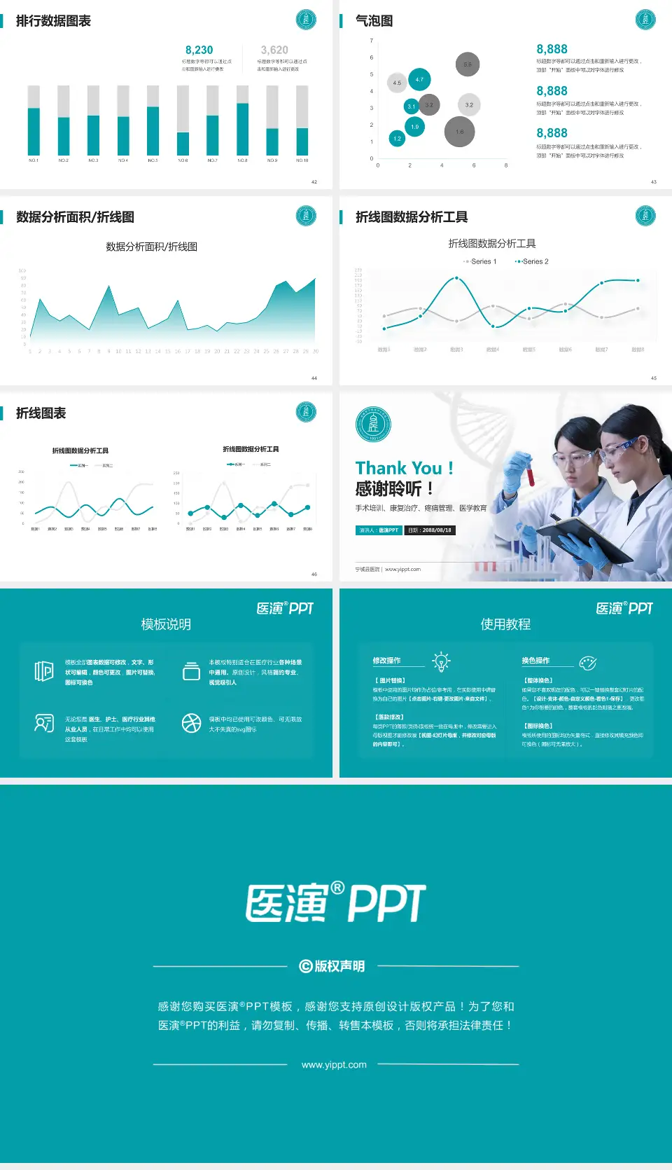 宁城县医院科研成果展示PPT模板16:9格式幻灯片预览图6