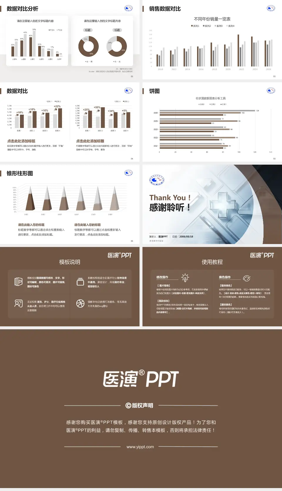 景德镇市中医院医疗行业比赛专用PPT模板16:9格式幻灯片预览图7