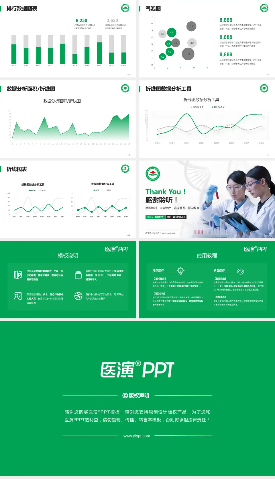 高安市人民医院科研成果展示PPT模板16:9格式幻灯片预览图6