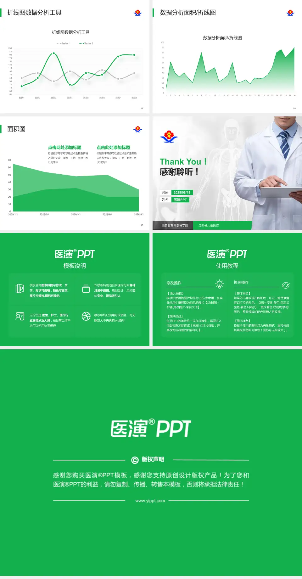 江西省儿童医院患者教育与指导PPT模板4:3格式幻灯片预览图7