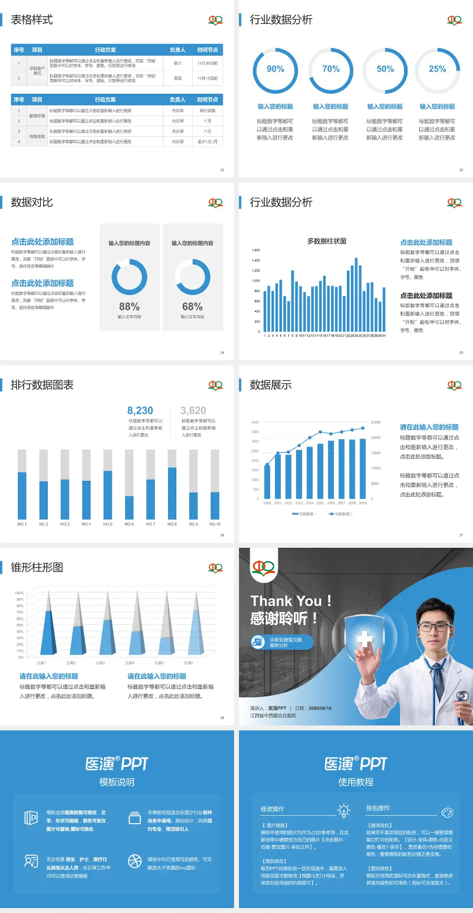 江西省中西医结合医院医疗知识普及PPT模板4:3格式幻灯片预览图5