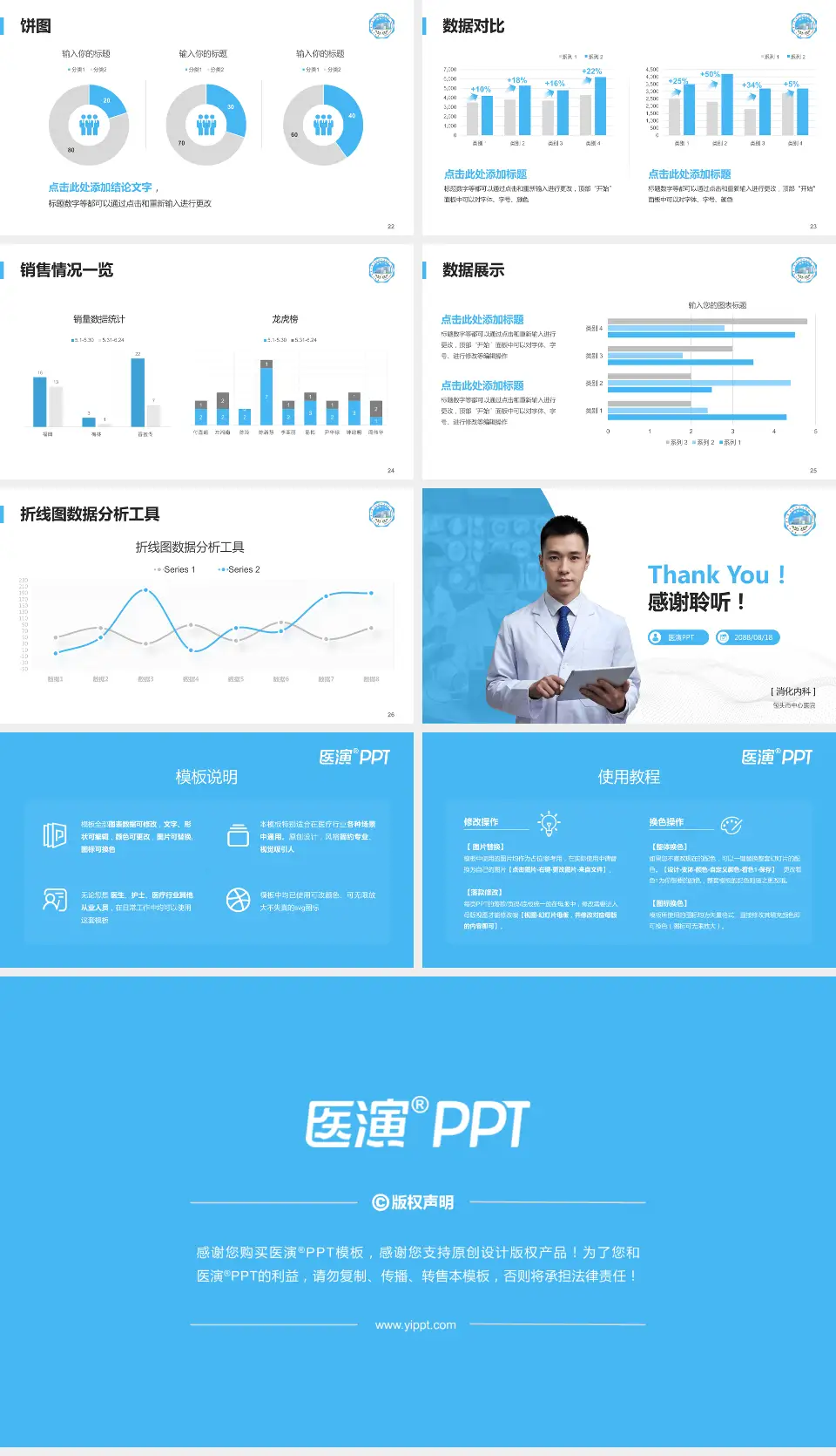 包头市中心医院病例分享与讨论PPT模板16:9格式幻灯片预览图4