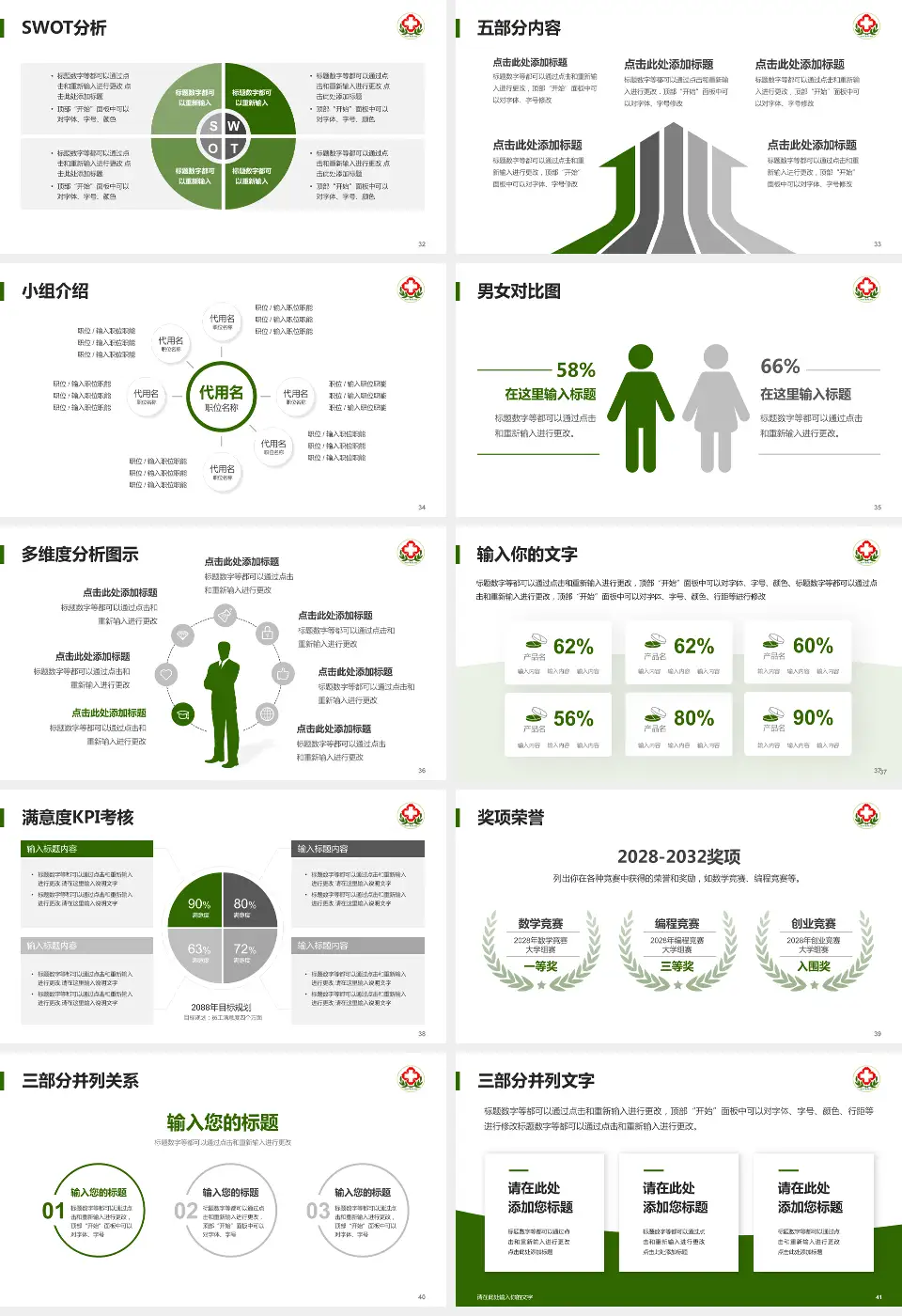内蒙古林业总医院医疗行业比赛专用PPT模板16:9格式幻灯片预览图5
