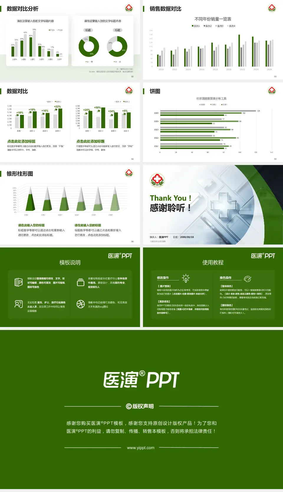 内蒙古林业总医院医疗行业比赛专用PPT模板16:9格式幻灯片预览图7