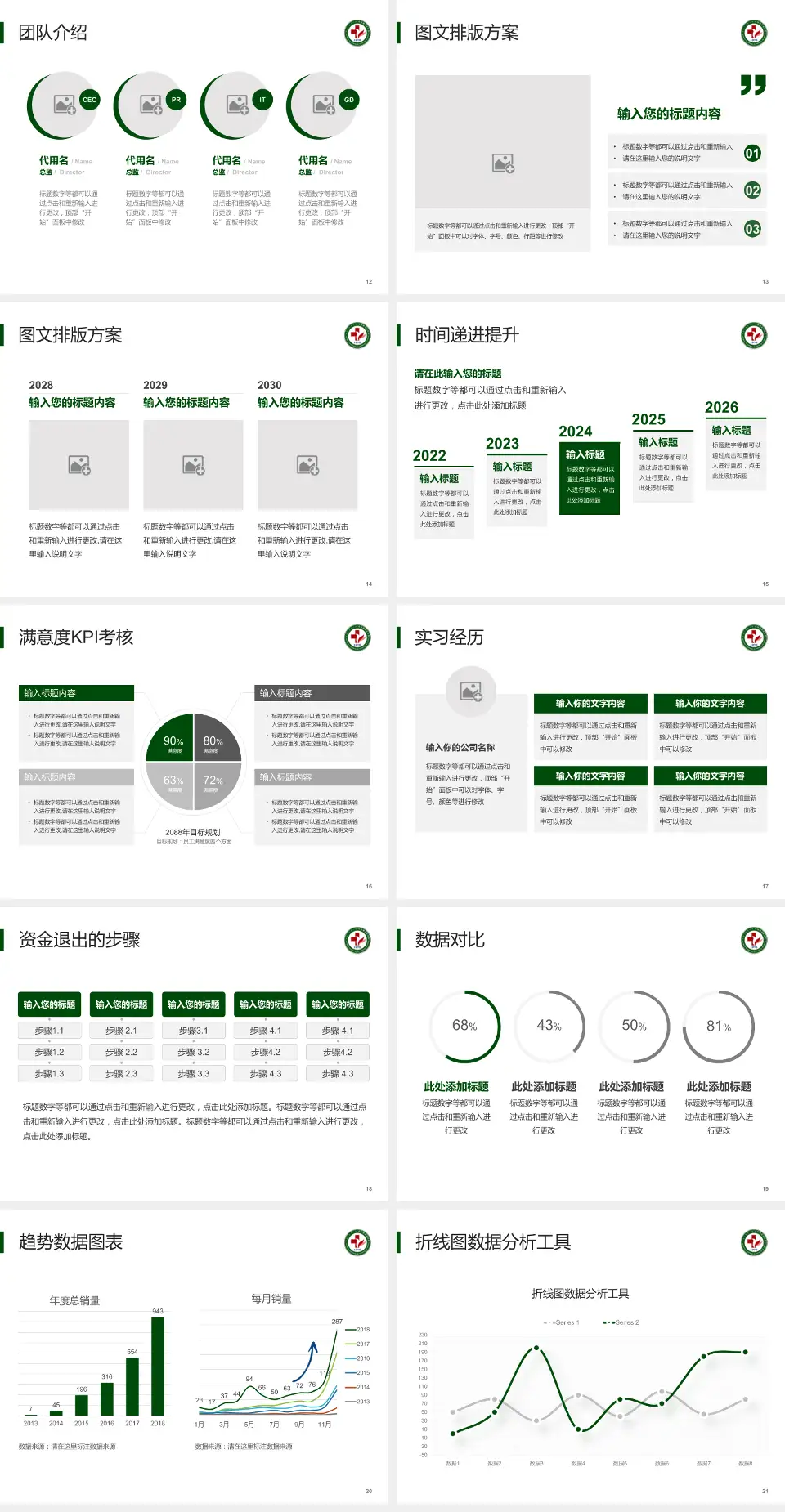 库伦旗蒙医医院培训与教育PPT模板4:3格式幻灯片预览图3