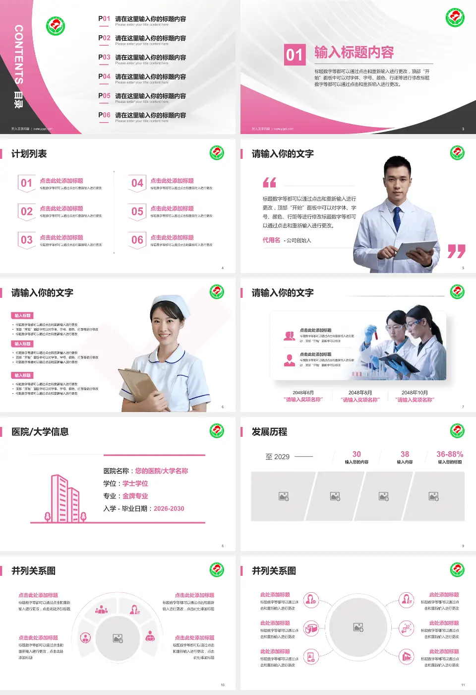 萍乡市妇幼保健院医疗行业比赛专用PPT模板16:9格式幻灯片预览图2