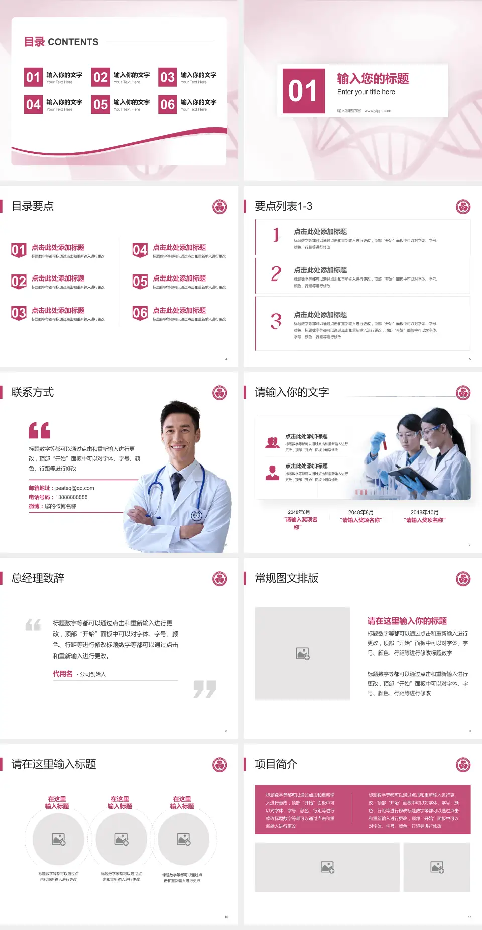 包钢职工医院项目申请与汇报PPT模板4:3格式幻灯片预览图2