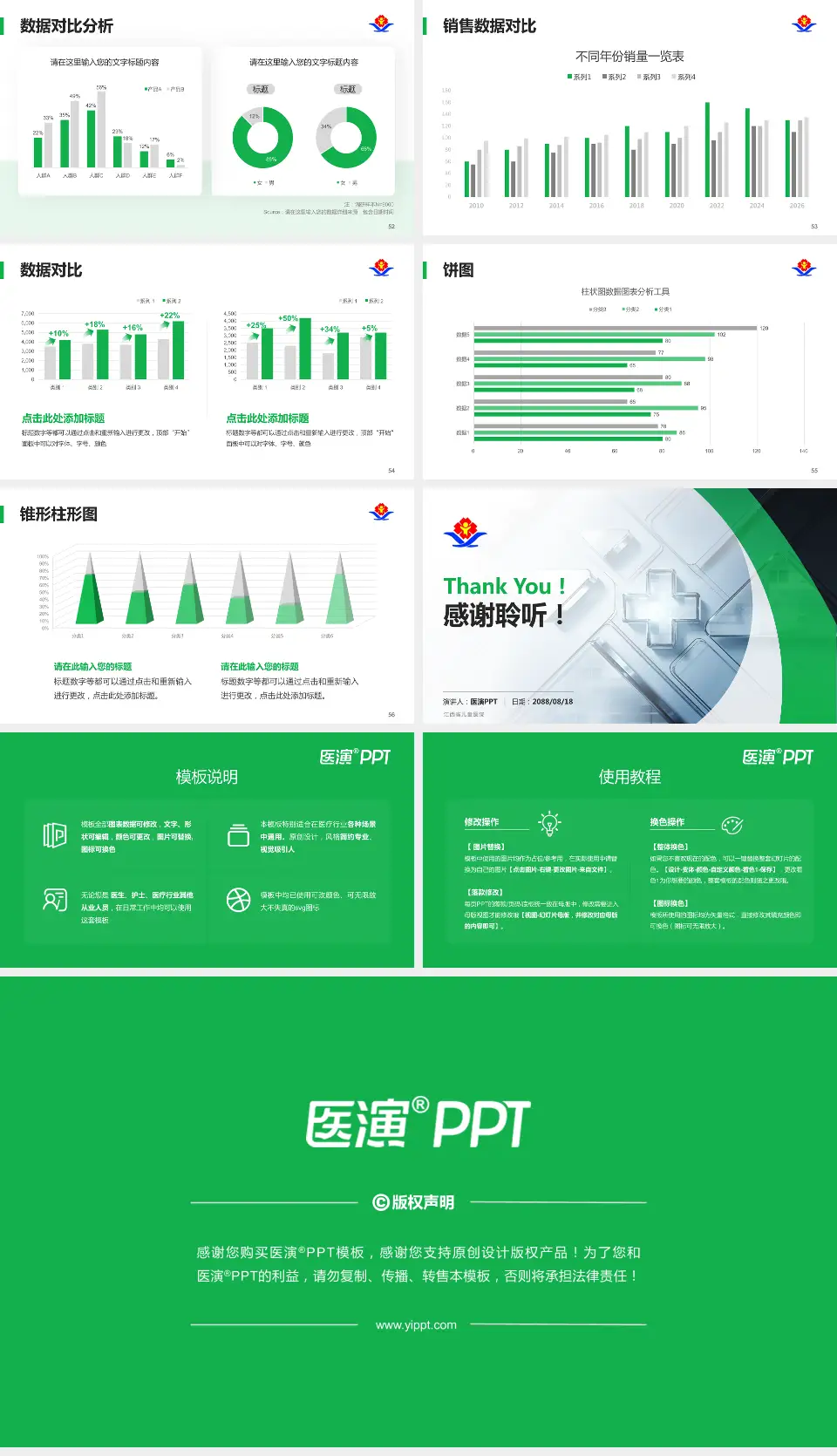 江西省儿童医院医疗行业比赛专用PPT模板16:9格式幻灯片预览图7