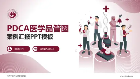 江西中医药大学附属医院品管圈PDCA演示专用PPT模板