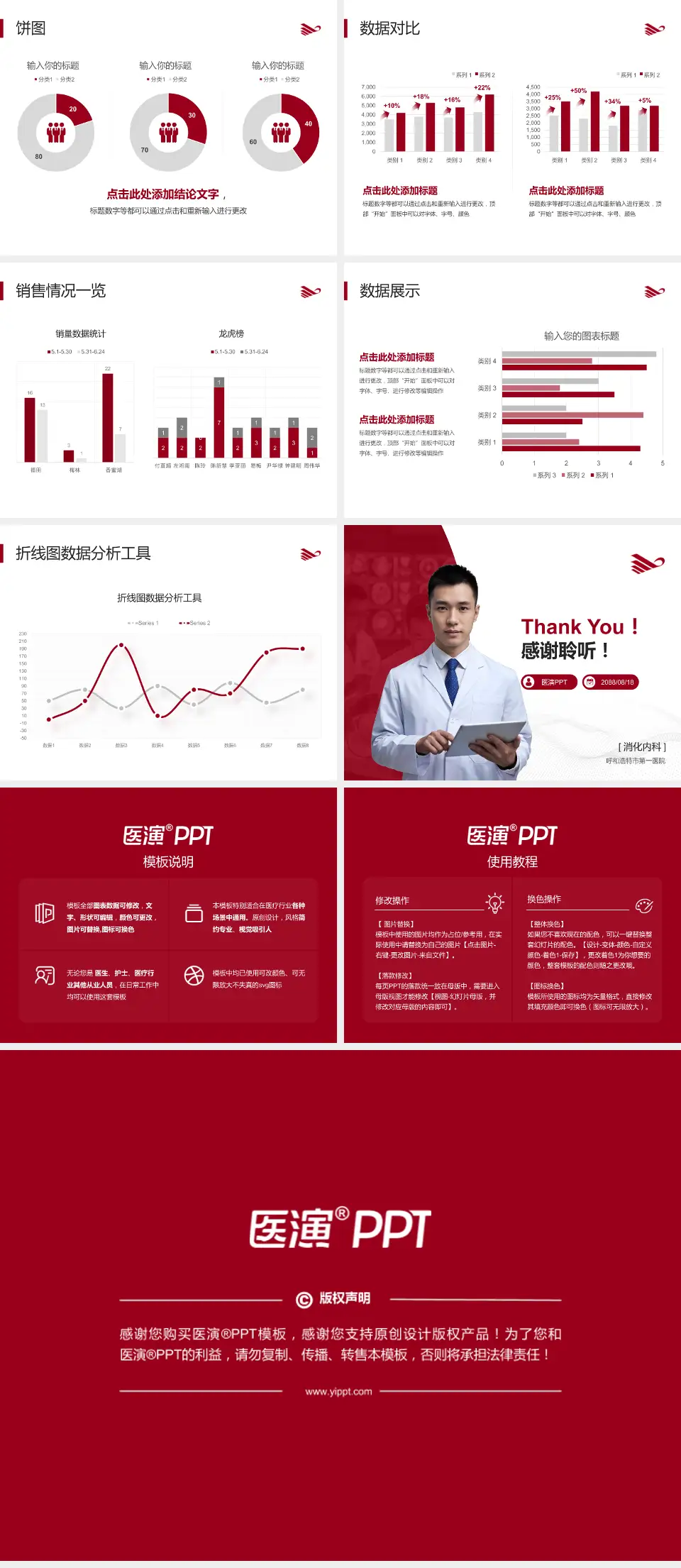 呼和浩特市第一医院病例分享与讨论PPT模板4:3格式幻灯片预览图4