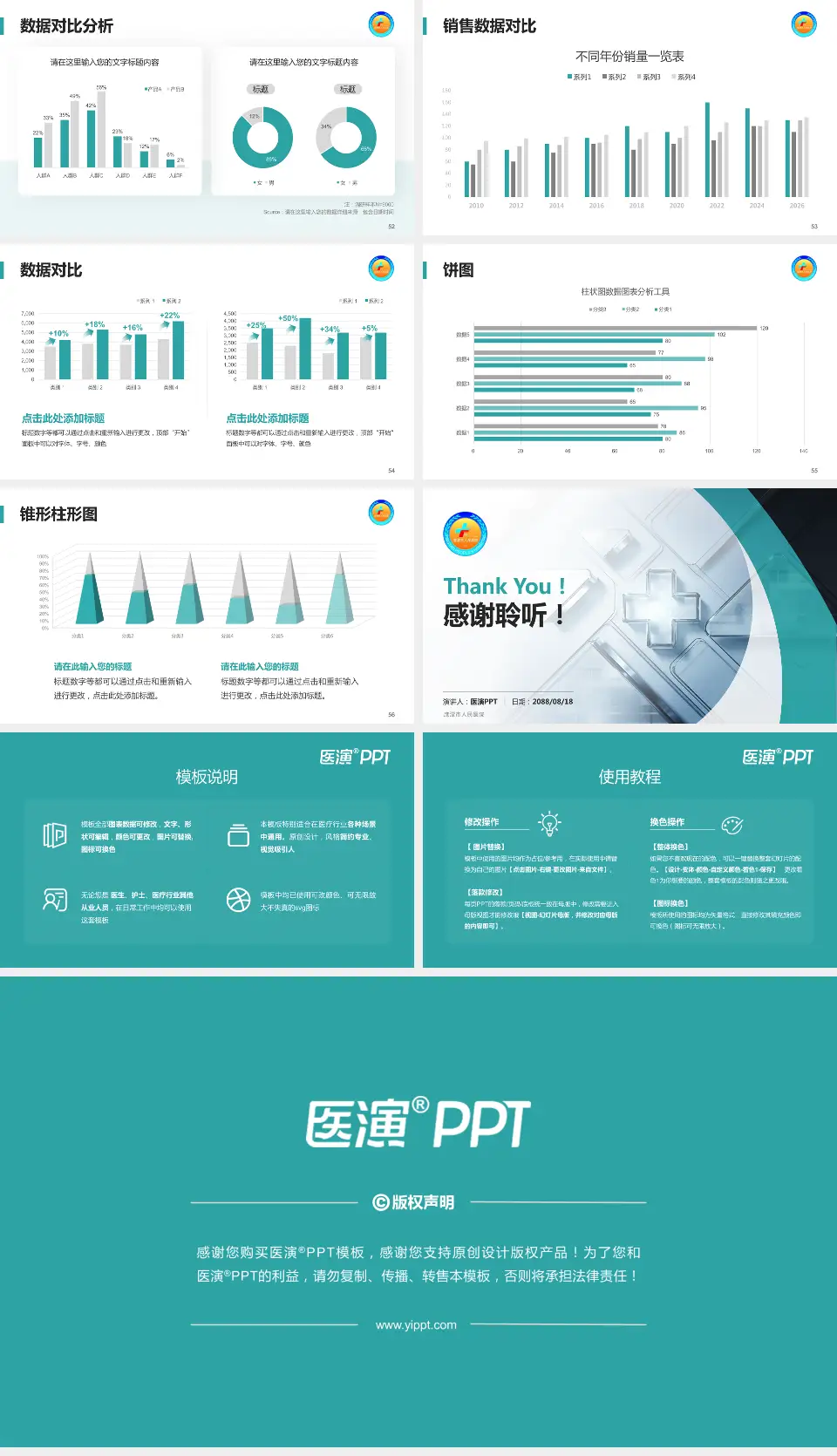 鹰潭市人民医院医疗行业比赛专用PPT模板16:9格式幻灯片预览图7