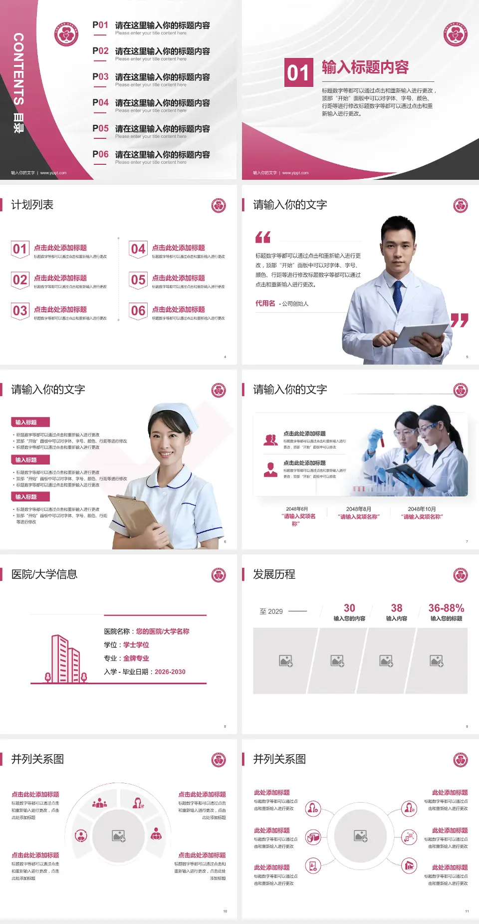 包钢职工医院医疗行业比赛专用PPT模板4:3格式幻灯片预览图2