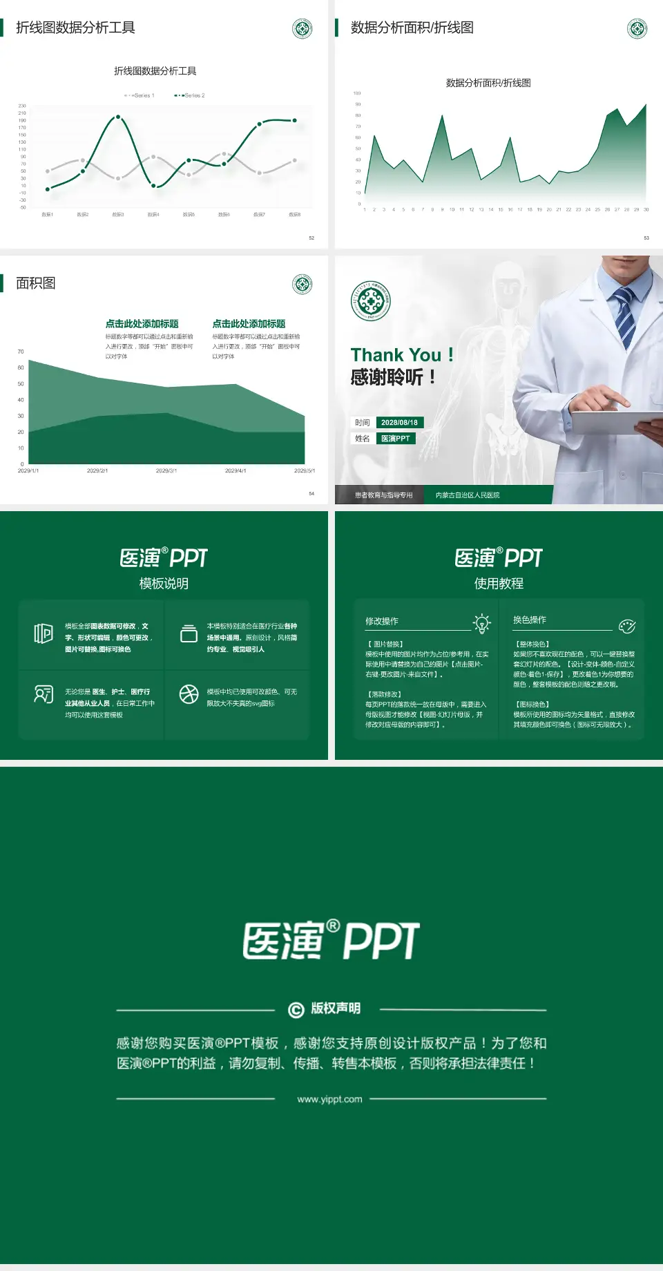 内蒙古自治区人民医院患者教育与指导PPT模板4:3格式幻灯片预览图7