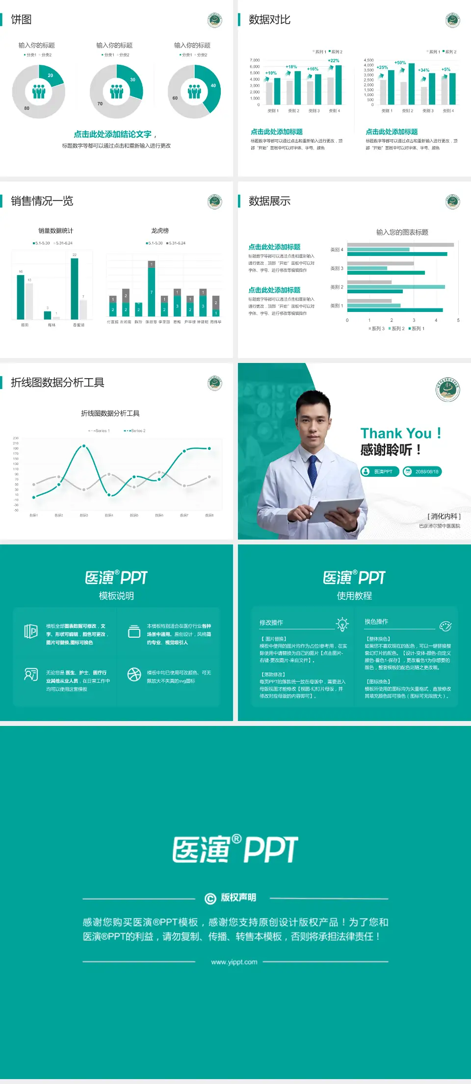 巴彦淖尔盟中医医院病例分享与讨论PPT模板4:3格式幻灯片预览图4
