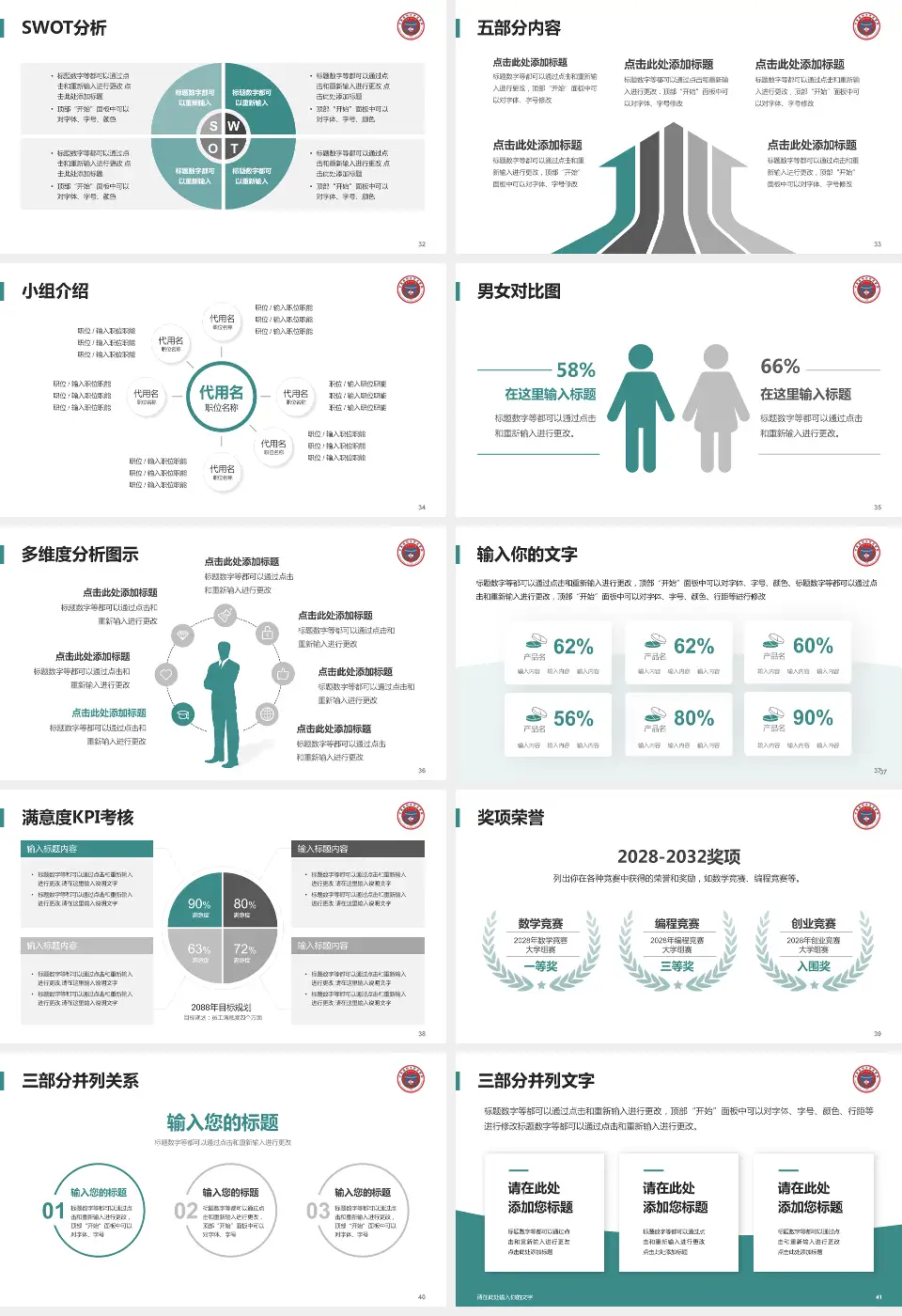 宁夏医科大学总医院医疗行业比赛专用PPT模板16:9格式幻灯片预览图5