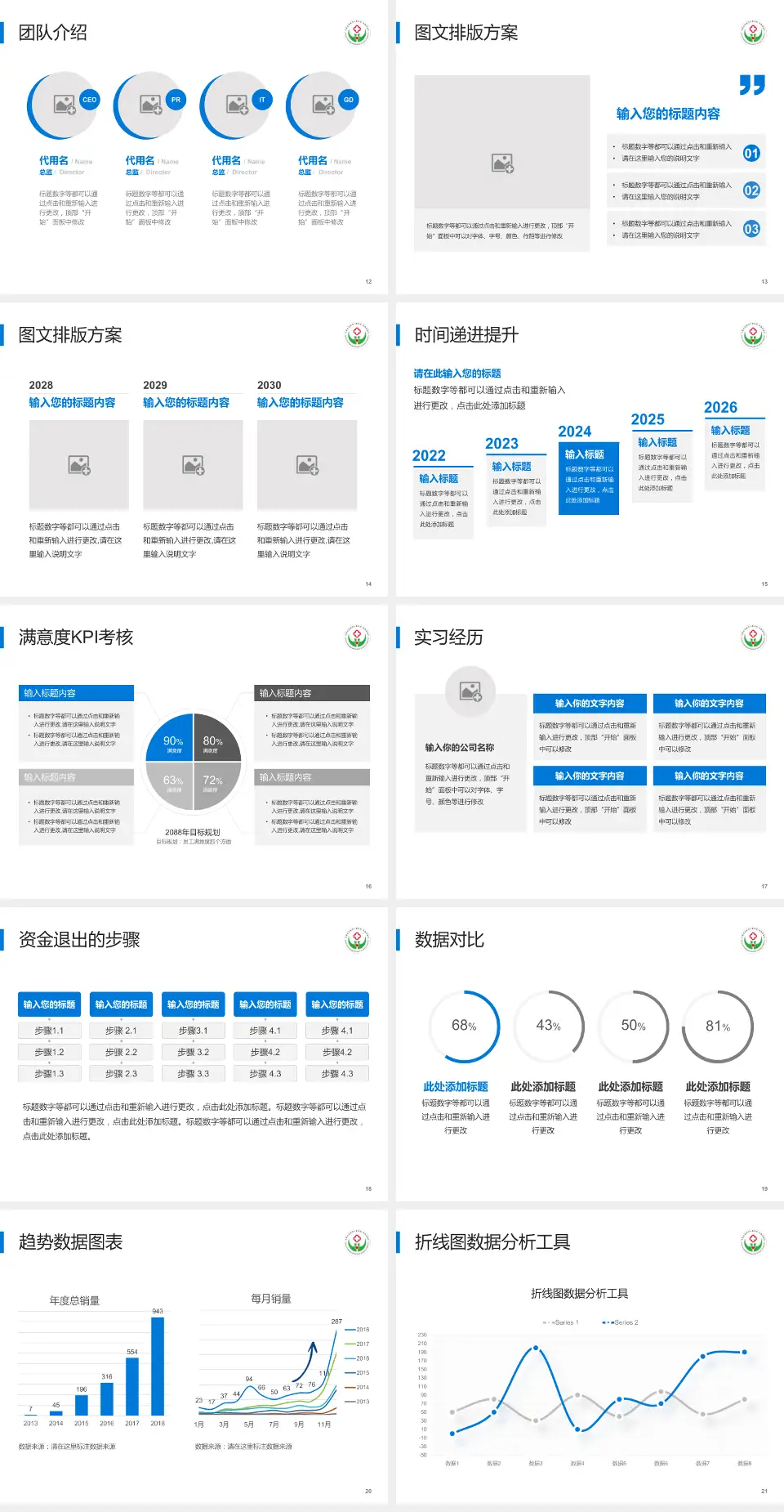 乌海市人民医院培训与教育PPT模板4:3格式幻灯片预览图3