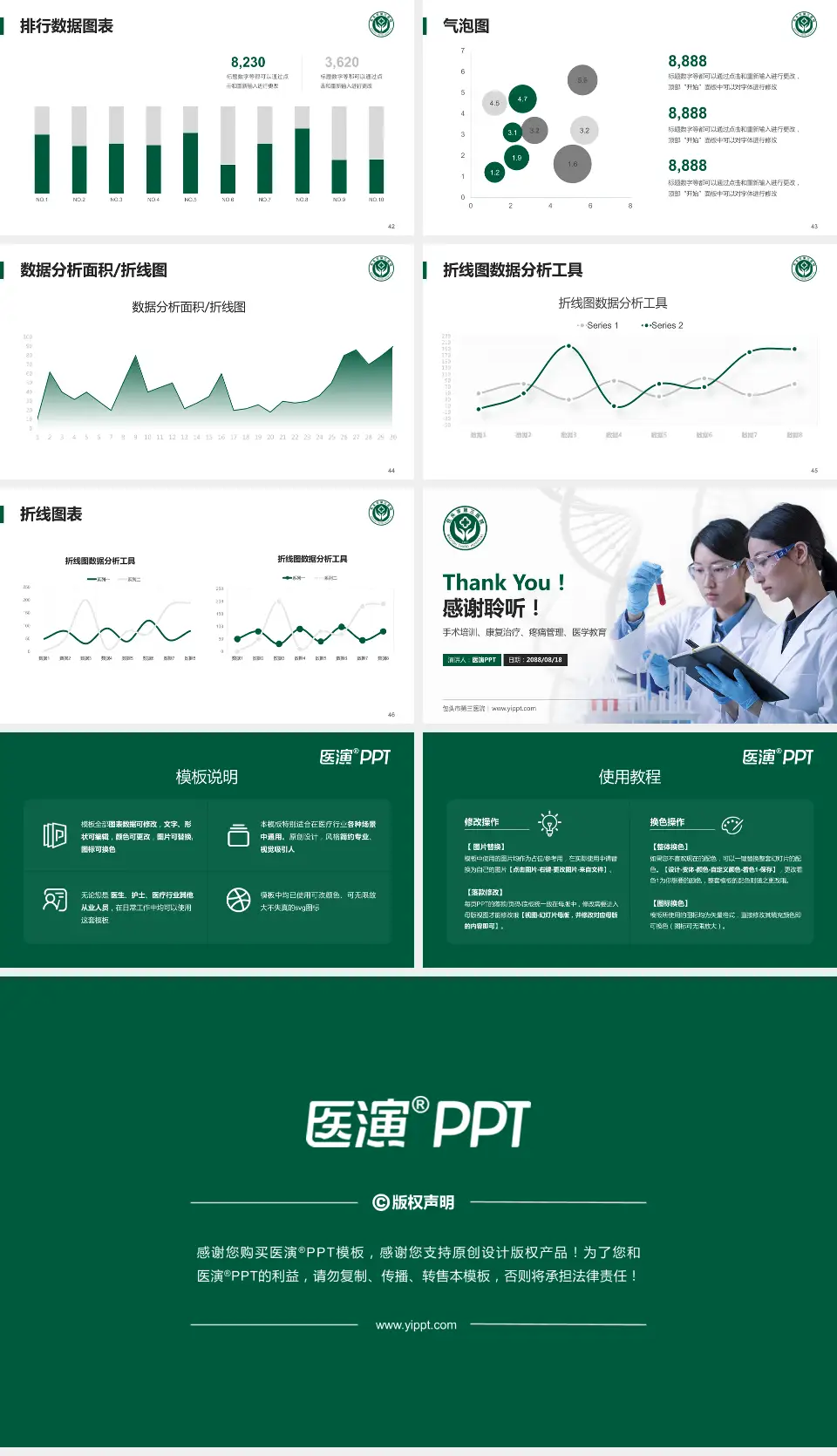 包头市第三医院科研成果展示PPT模板16:9格式幻灯片预览图6