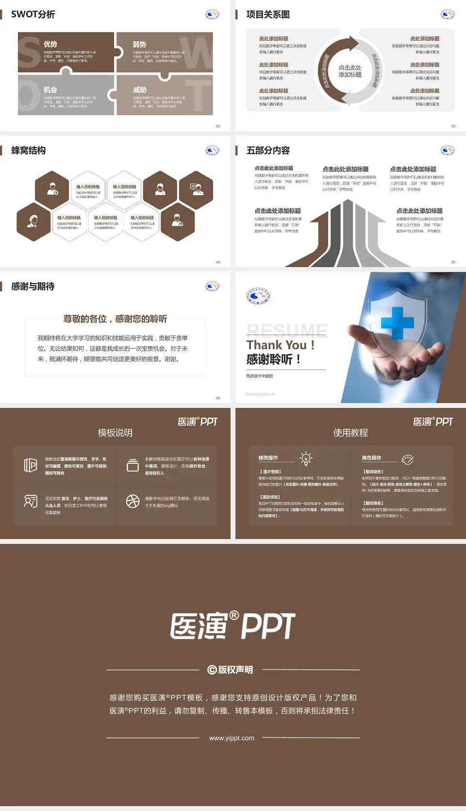 景德镇市中医院个人求职应聘简历PPT模板16:9格式幻灯片预览图4
