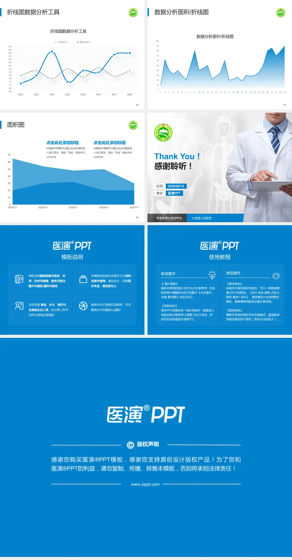 兴安盟人民医院患者教育与指导PPT模板4:3格式幻灯片预览图7