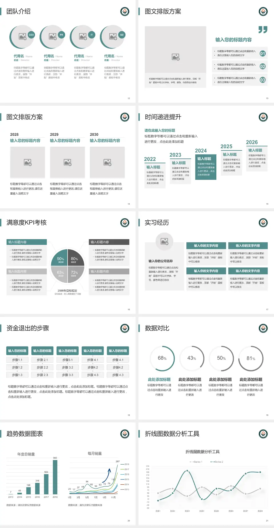 萍矿总医院培训与教育PPT模板4:3格式幻灯片预览图3