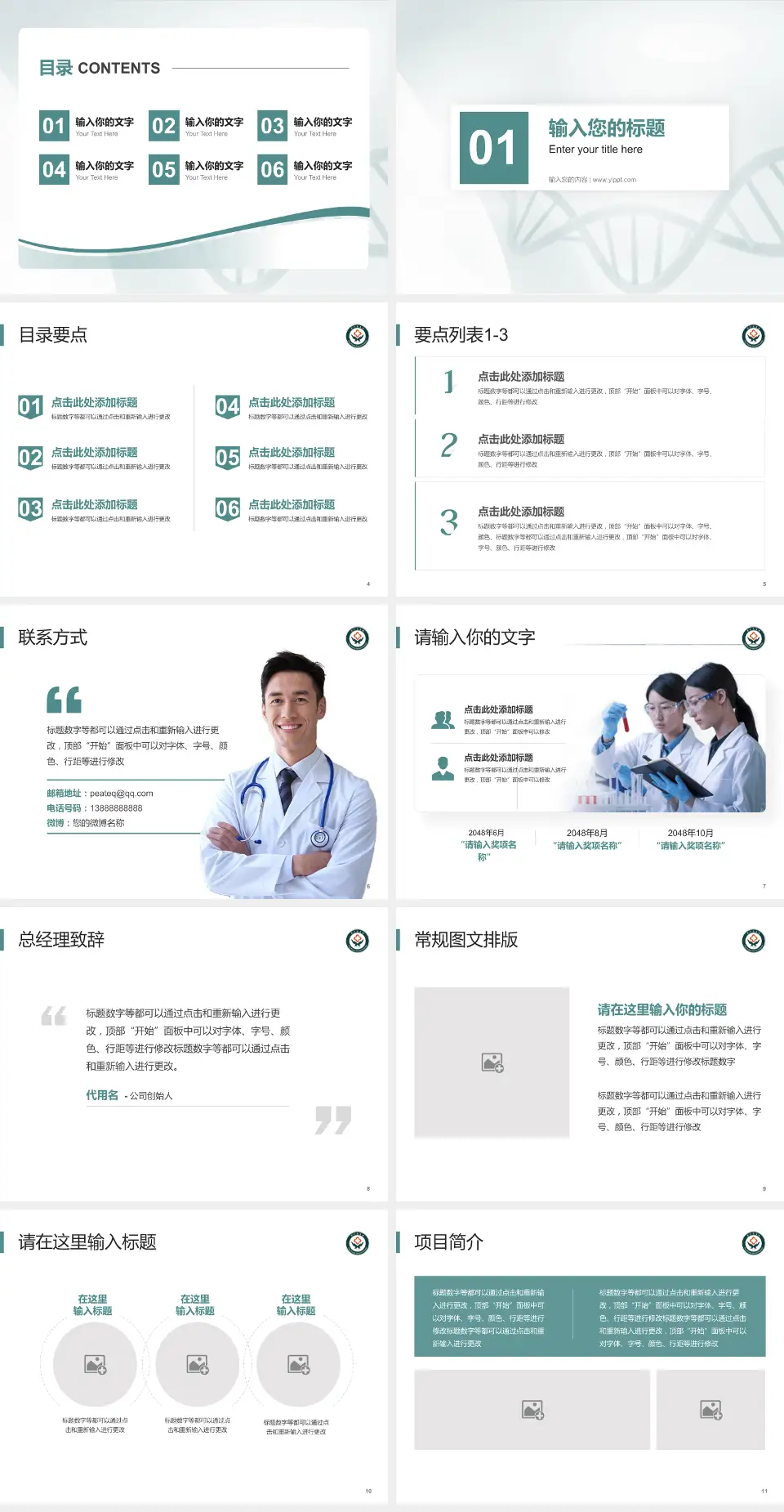 萍矿总医院项目申请与汇报PPT模板4:3格式幻灯片预览图2