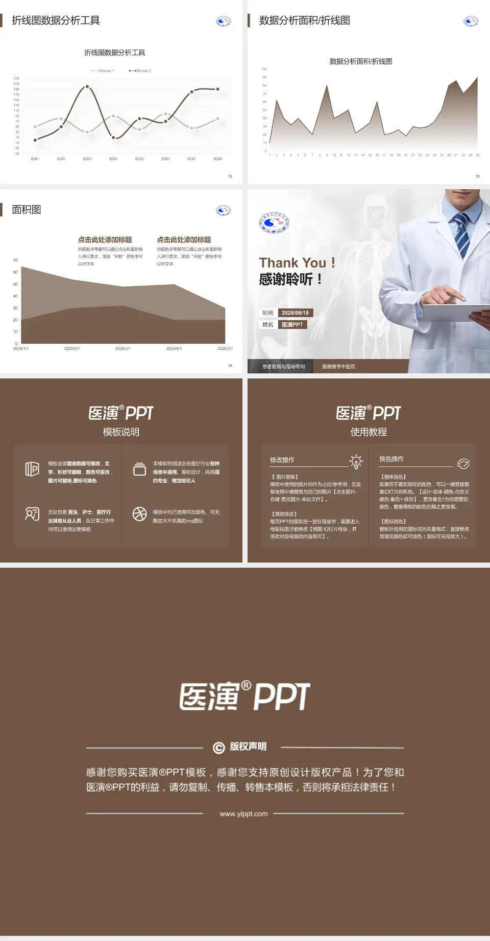 景德镇市中医院患者教育与指导PPT模板4:3格式幻灯片预览图7