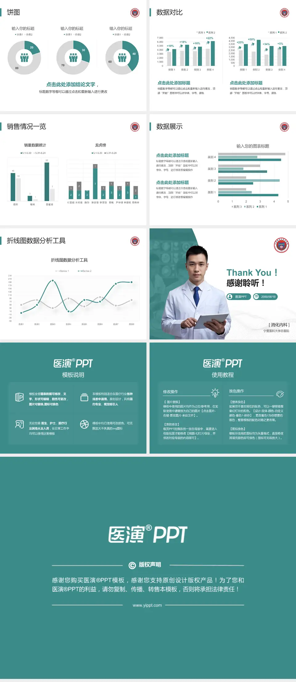 宁夏医科大学总医院病例分享与讨论PPT模板4:3格式幻灯片预览图4