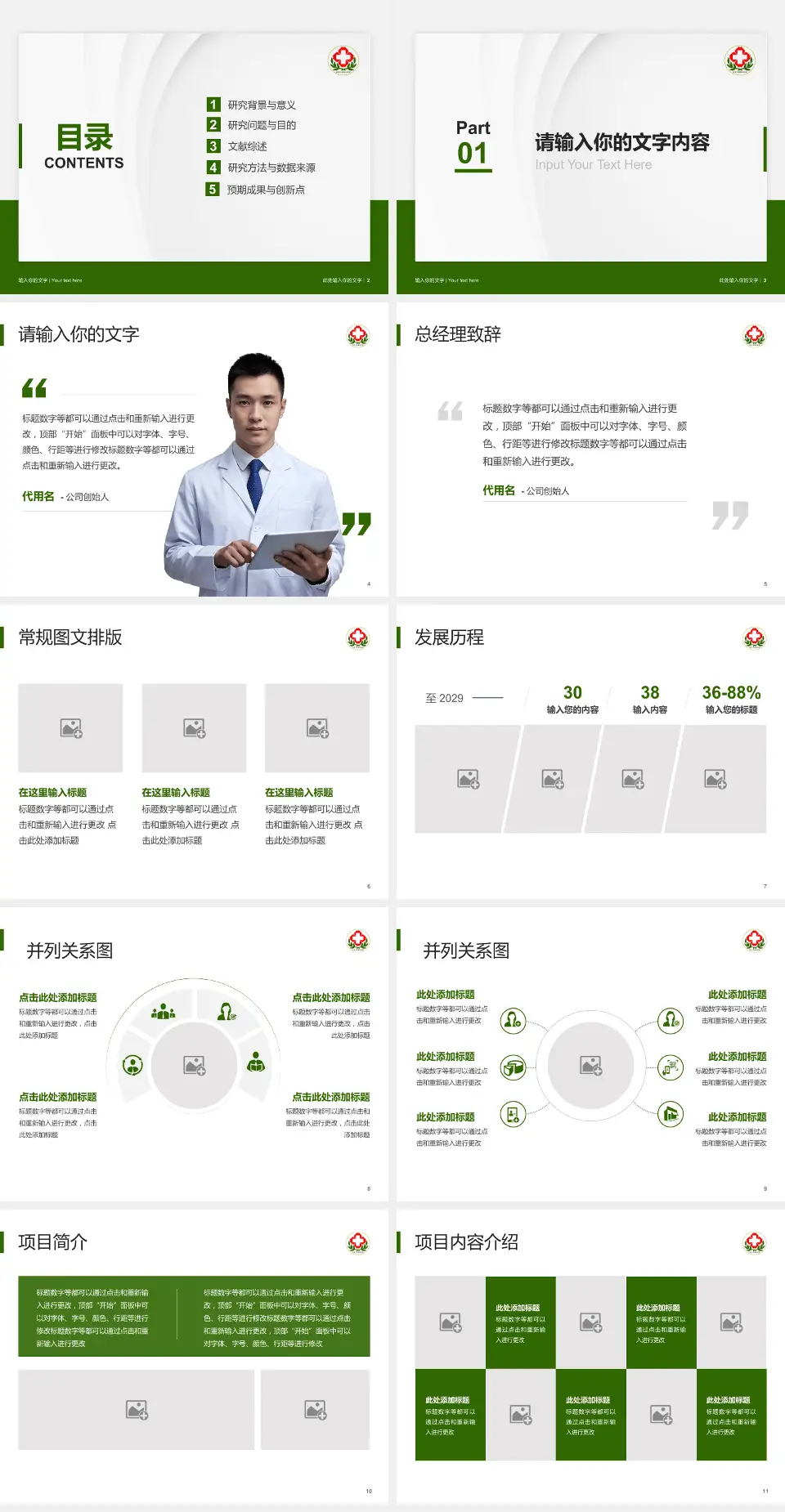 内蒙古林业总医院医院管理报告PPT模板4:3格式幻灯片预览图2