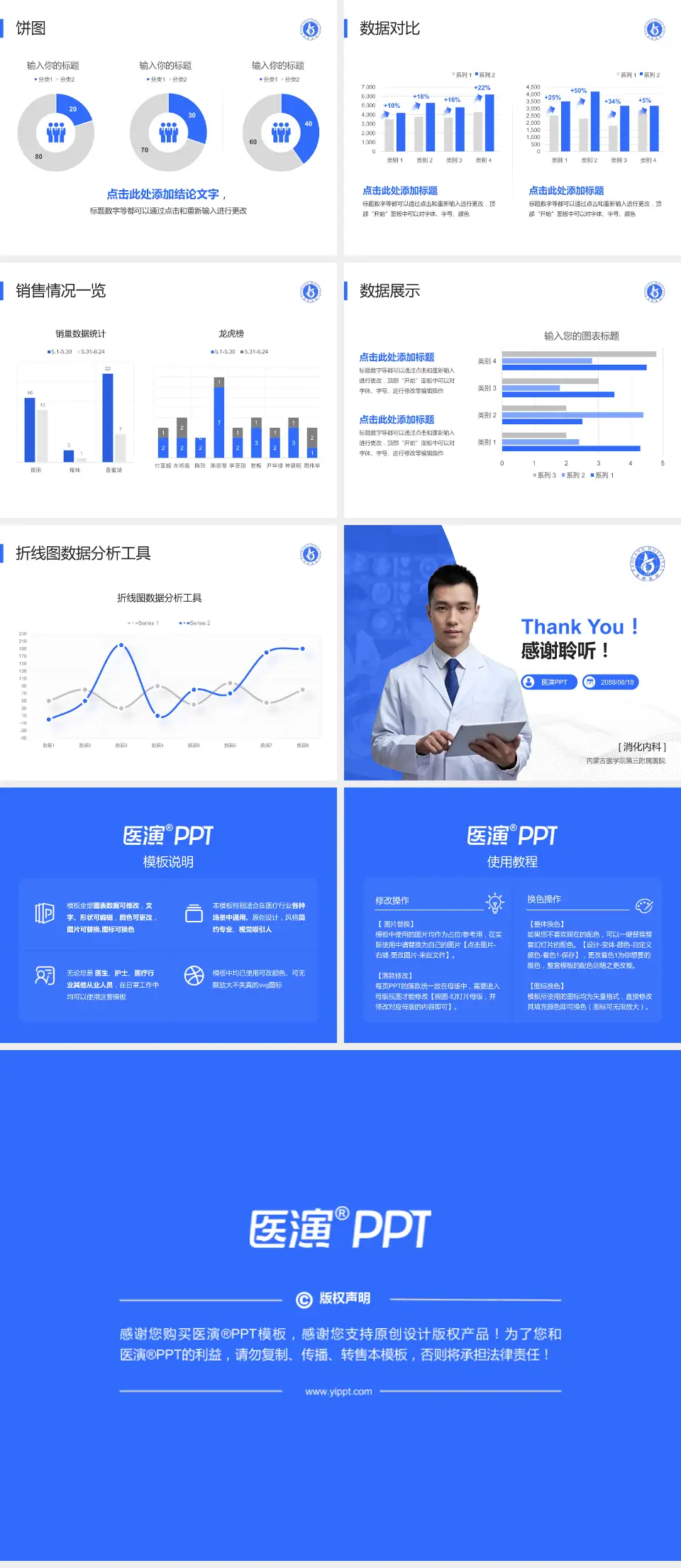 内蒙古医学院第三附属医院病例分享与讨论PPT模板4:3格式幻灯片预览图4