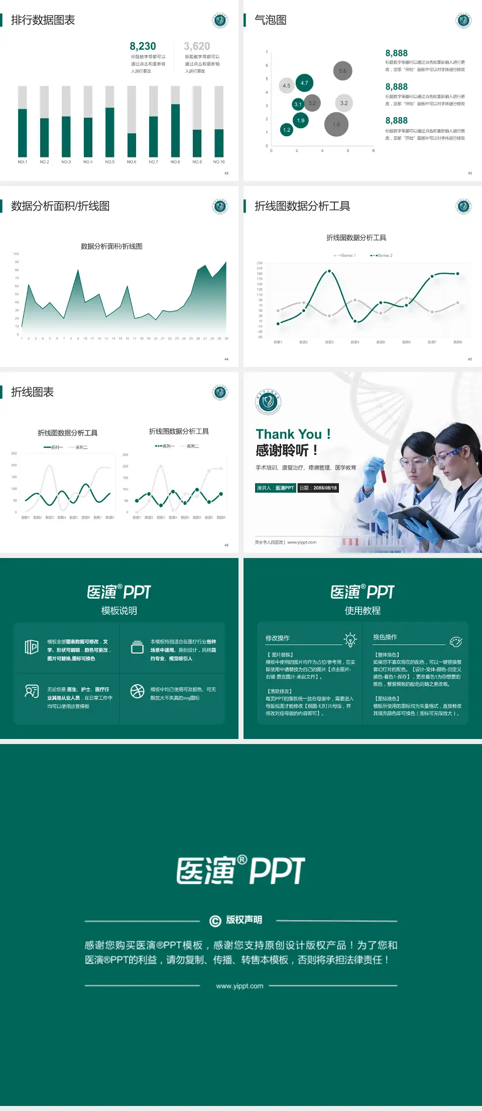 萍乡市人民医院科研成果展示PPT模板4:3格式幻灯片预览图6