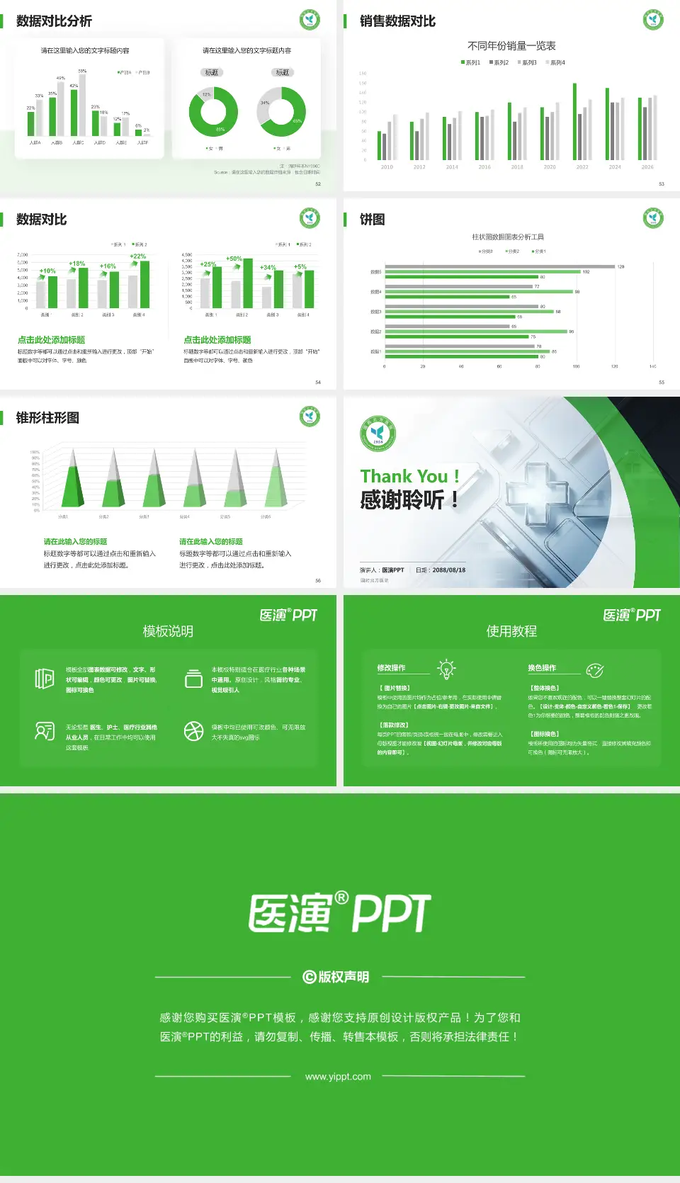 国药北方医院医疗行业比赛专用PPT模板16:9格式幻灯片预览图7