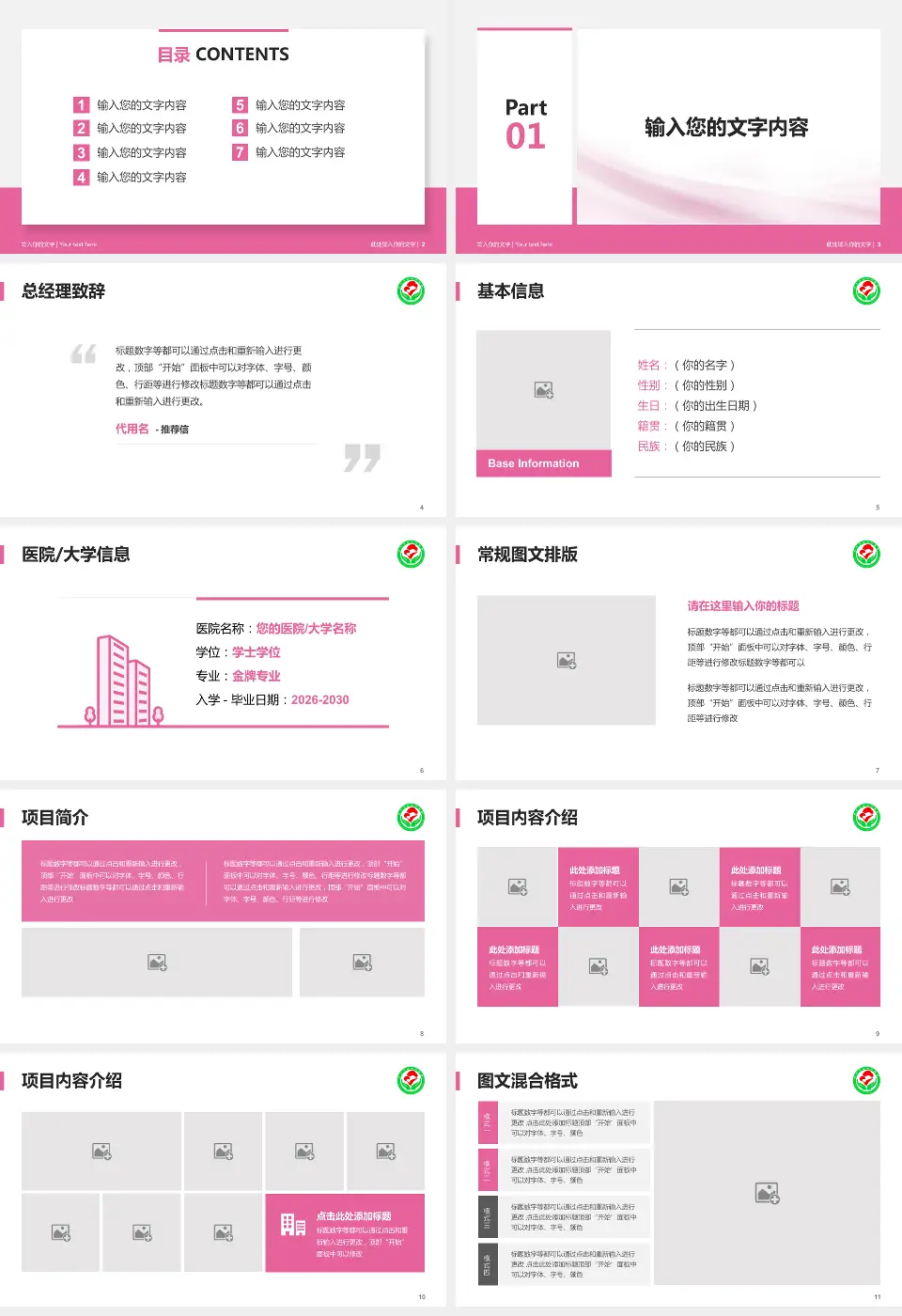 萍乡市妇幼保健院个人求职应聘简历PPT模板16:9格式幻灯片预览图2