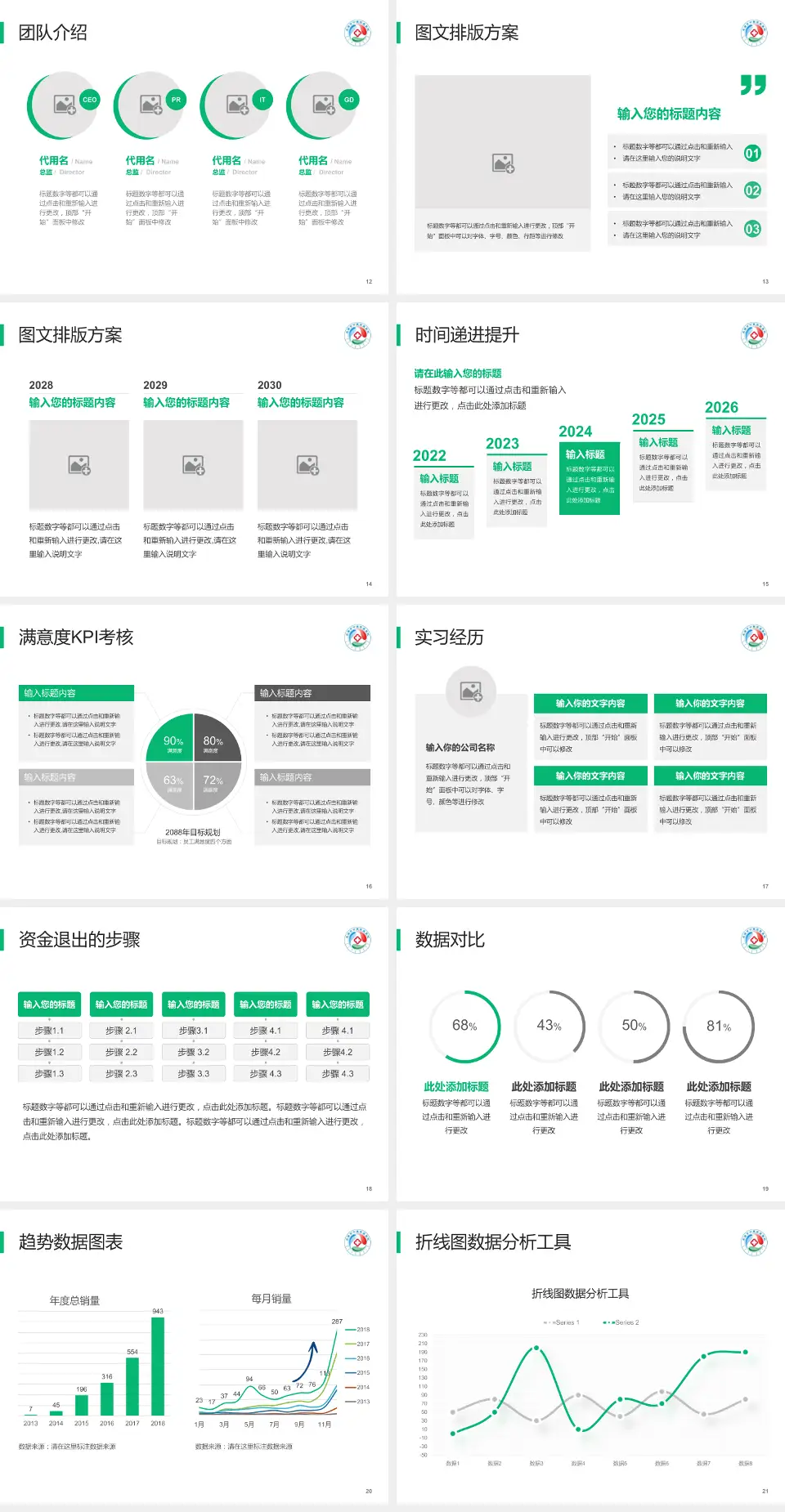 乌海市蒙中医院培训与教育PPT模板4:3格式幻灯片预览图3