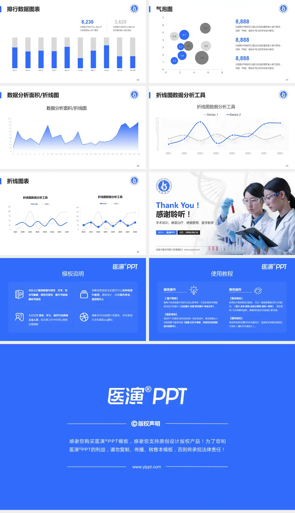内蒙古医学院第三附属医院科研成果展示PPT模板16:9格式幻灯片预览图6