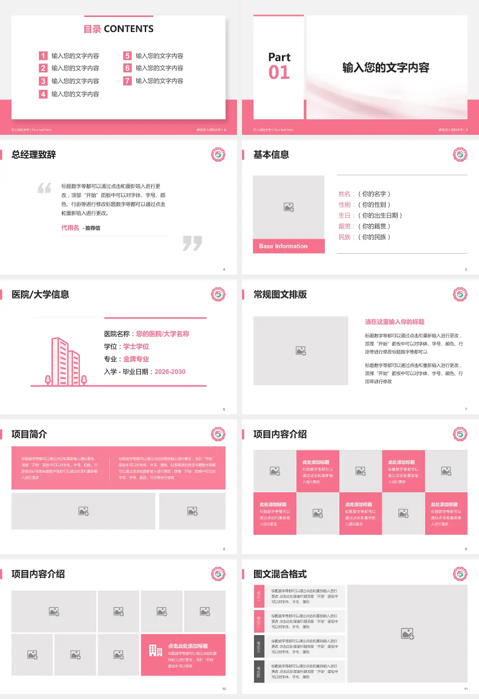 江西省妇幼保健院个人求职应聘简历PPT模板16:9格式幻灯片预览图2