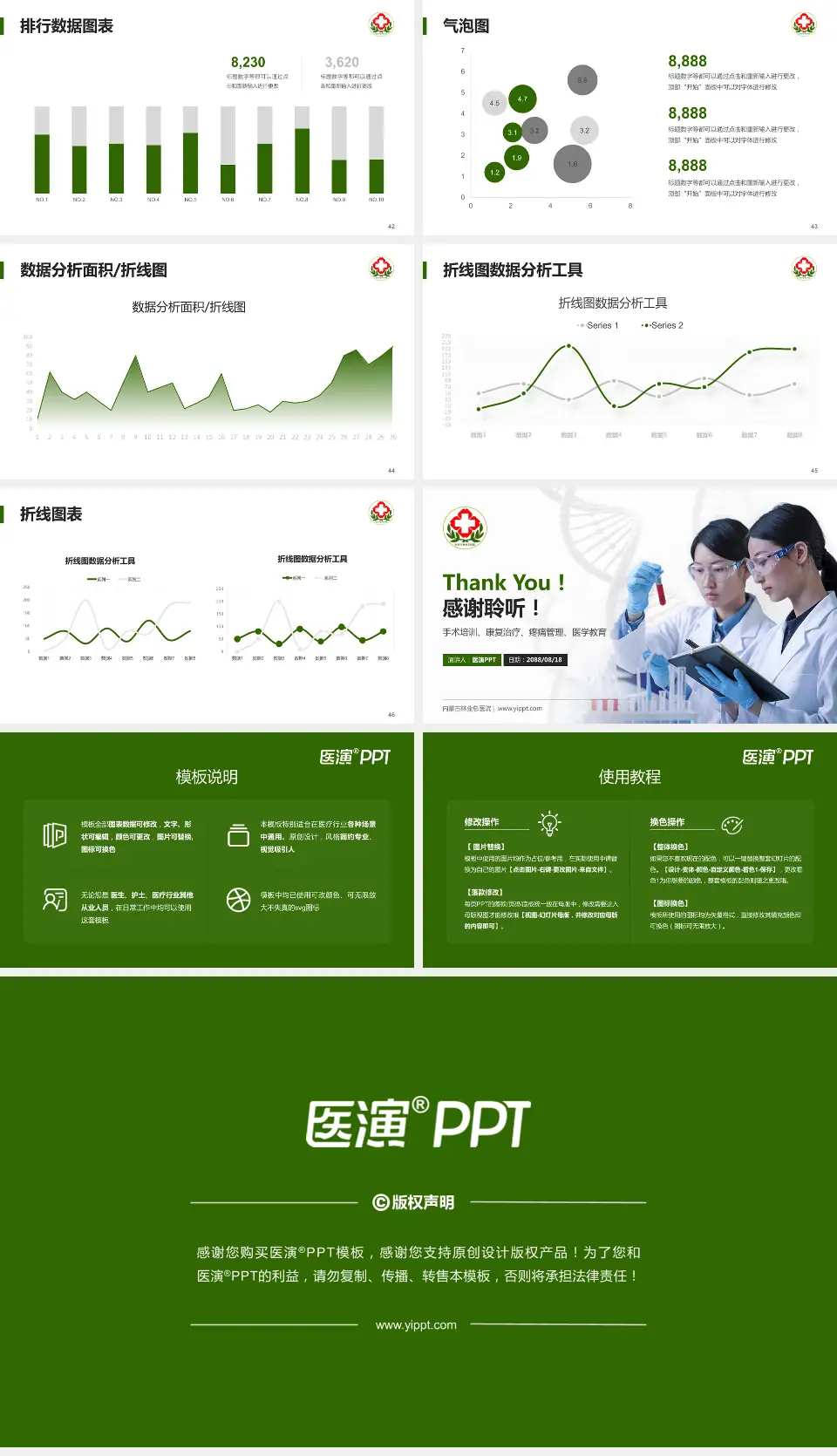 内蒙古林业总医院科研成果展示PPT模板16:9格式幻灯片预览图6