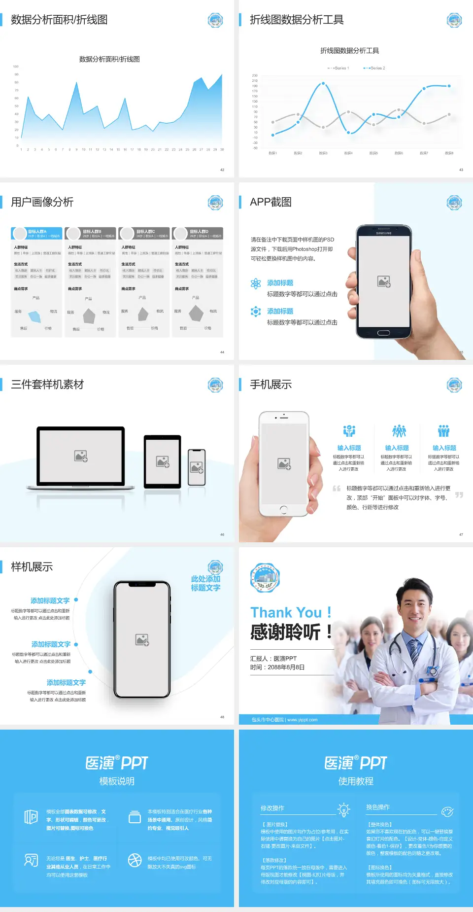 包头市中心医院科室介绍与推广PPT模板4:3格式幻灯片预览图6