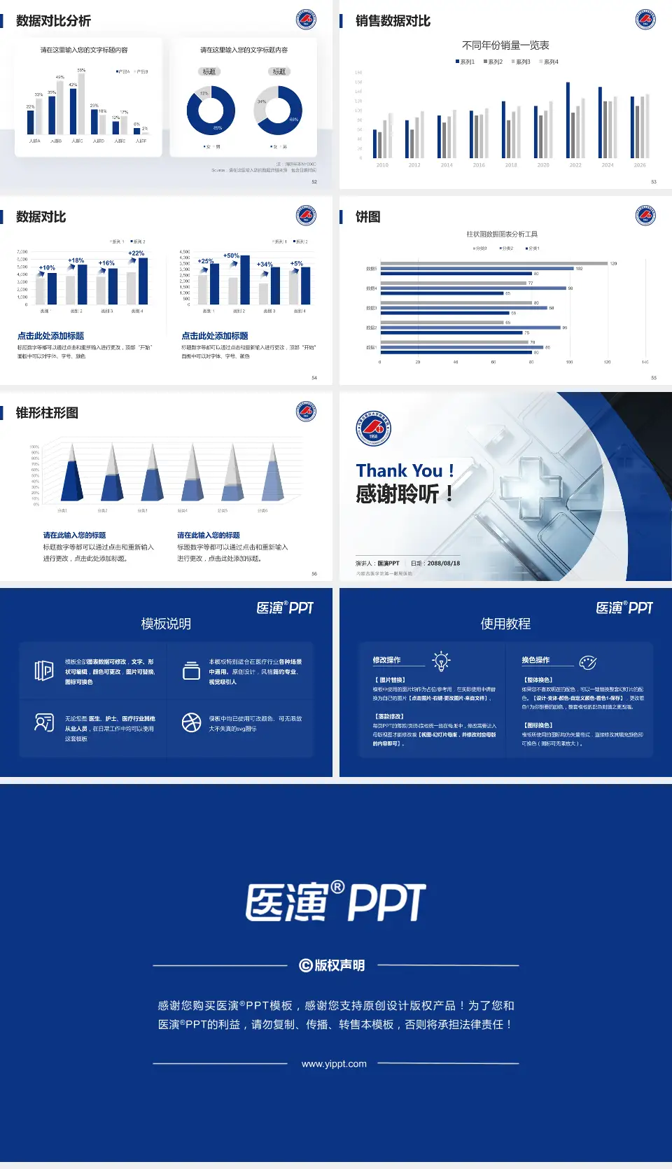 内蒙古医学院第一附属医院医疗行业比赛专用PPT模板16:9格式幻灯片预览图7